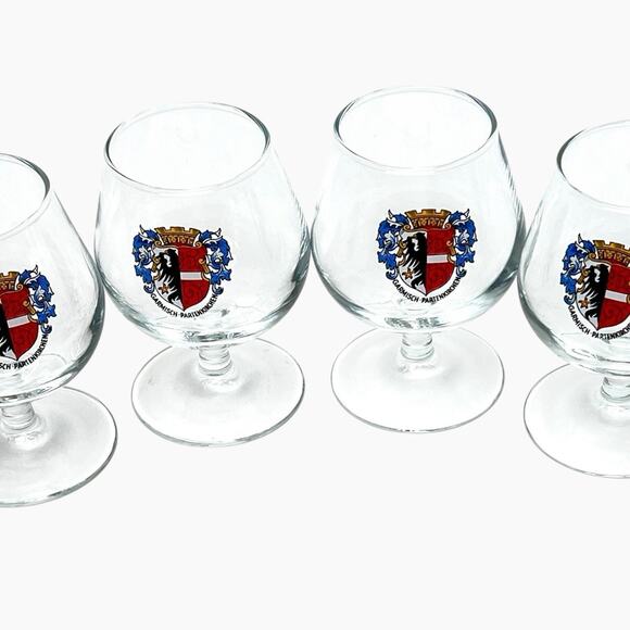 Glass Snifters Set 6 Garmisch Partenkirchen Germany Small 4 fl oz 3.5 Inch Tall - Picture 11 of 13